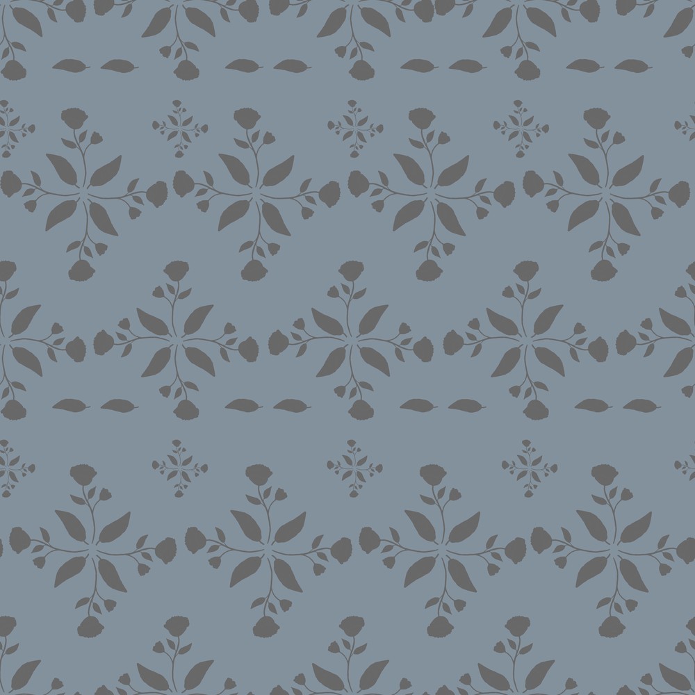 Picture of Leaves and round sprigs in Blue - 1032901-03